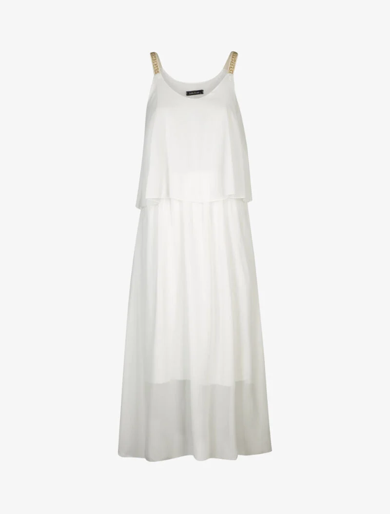 Bedrucktes Trägerkleid - weiß