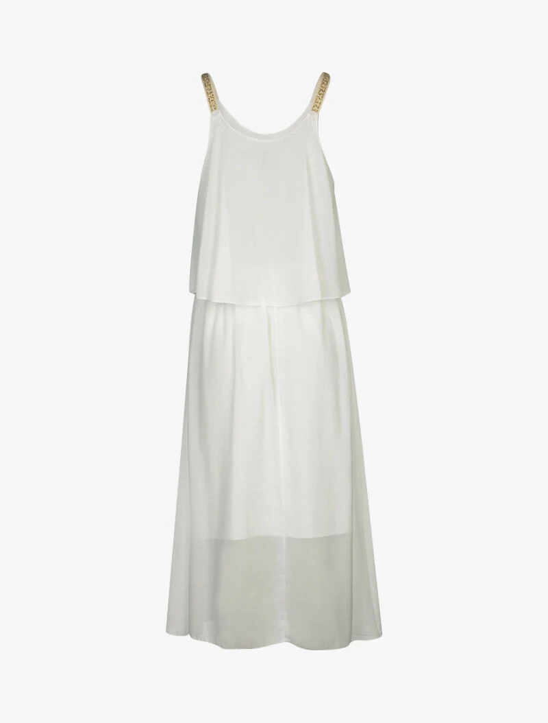 Bedrucktes Trägerkleid - weiß
