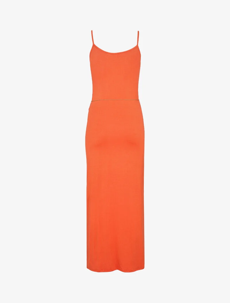 Kleid mit geschlitzten Seiten - Orange