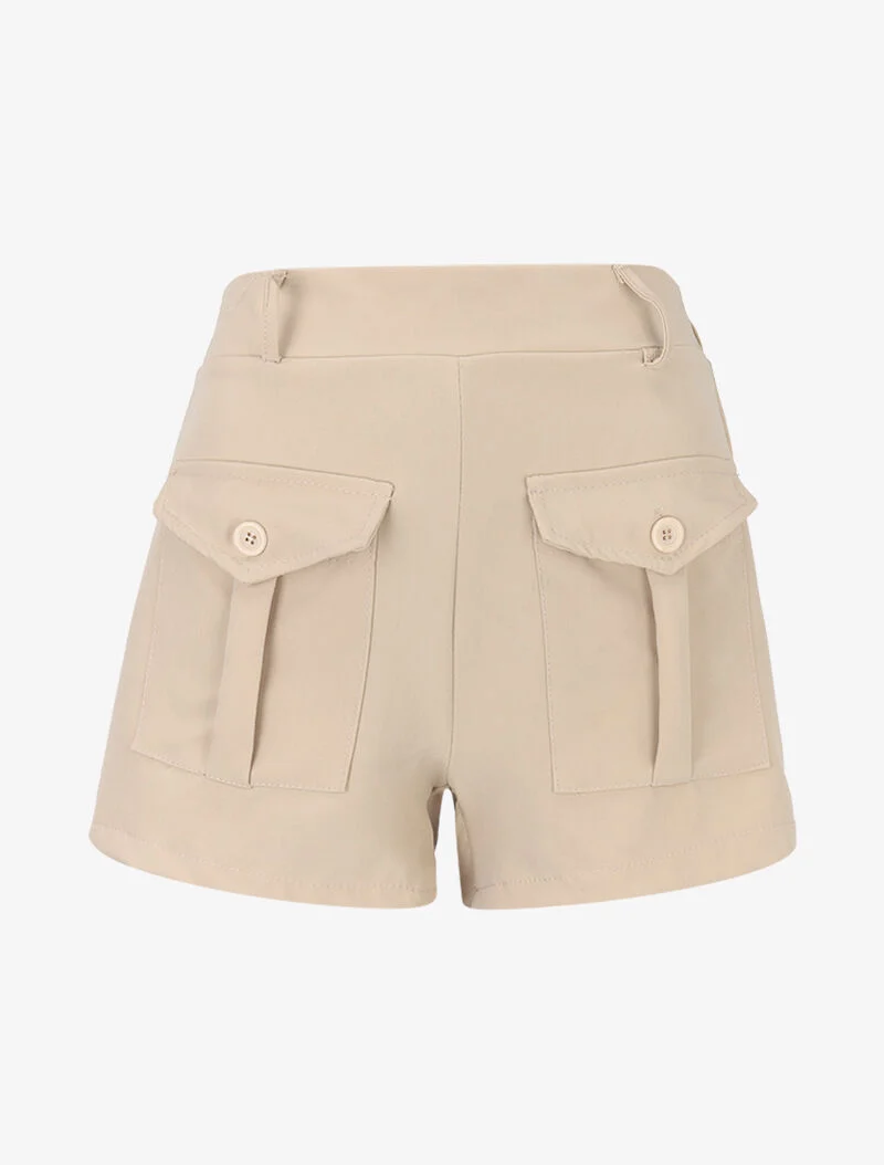 Mini-Shorts mit großen Taschen - beige