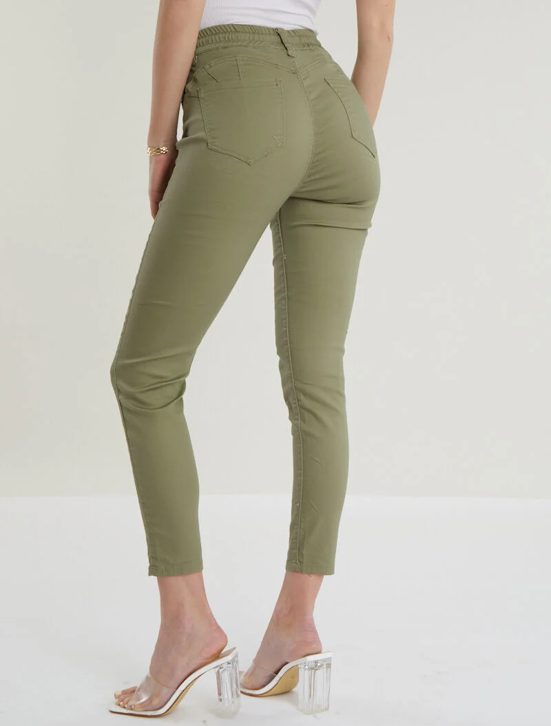 Jogginghose mit Kordelzug - Kaki