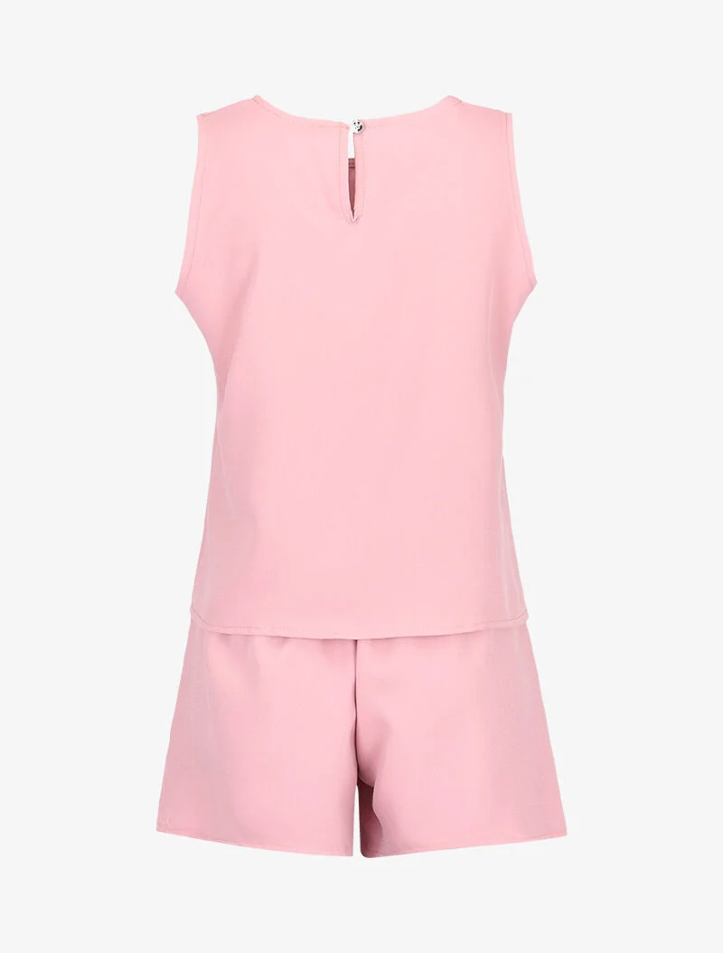 Tanktop- und fließendes Shorts-Set - Rose