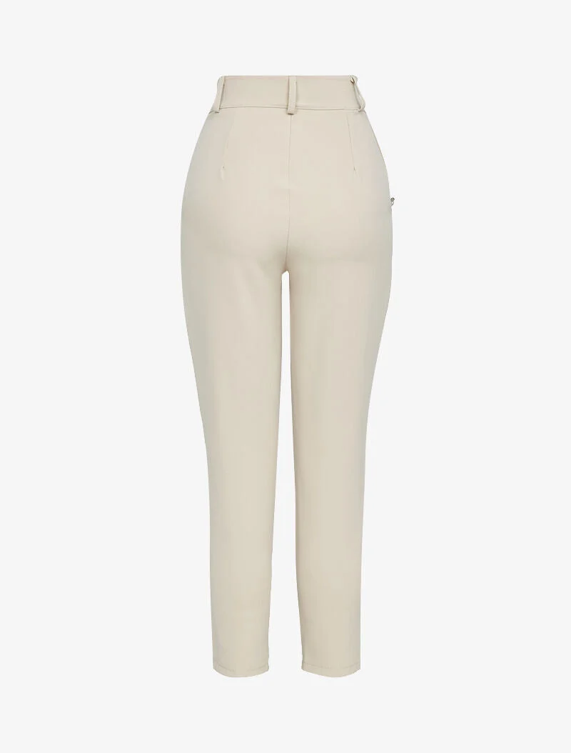 7/8 Hose mit dekorativen Knöpfen - beige