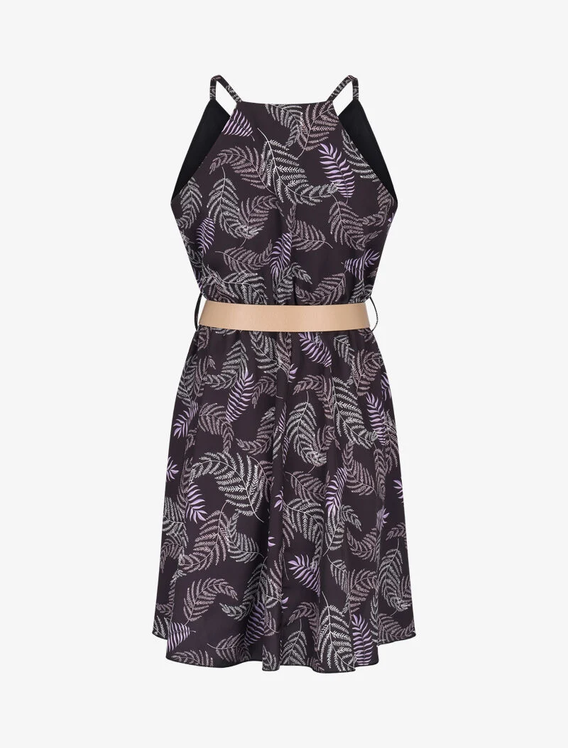 Skaterkleid mit Farnmuster - schwarz