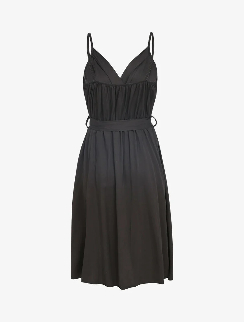 Fließendes Wickelkleid - schwarz
