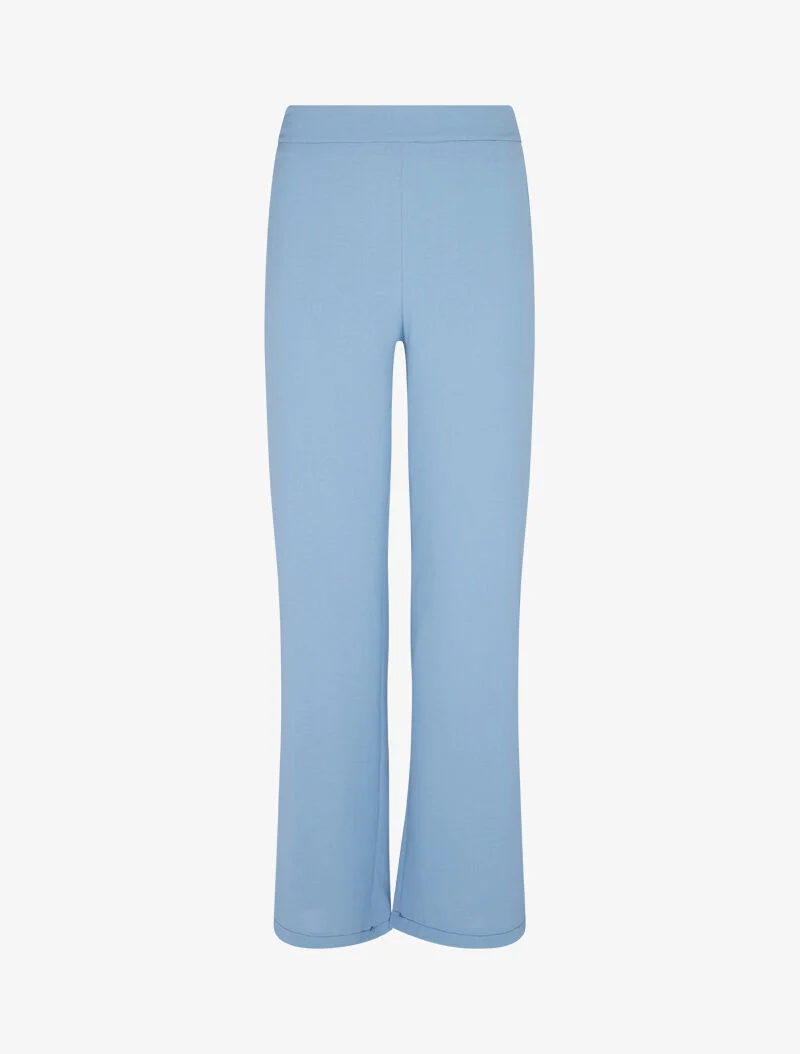 Fließende Hose mit geradem Schnitt - Hellblau