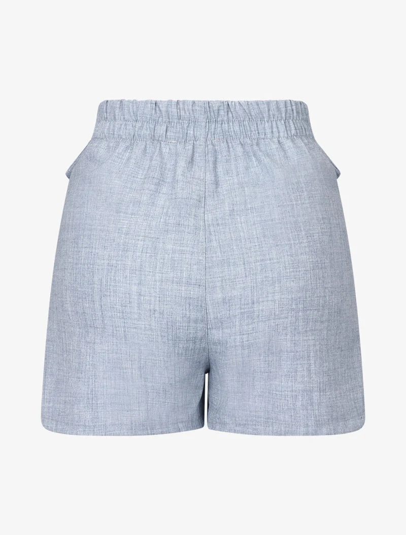 Mini-Shorts im Baumwoll-Leinen-Look - Himmelblau