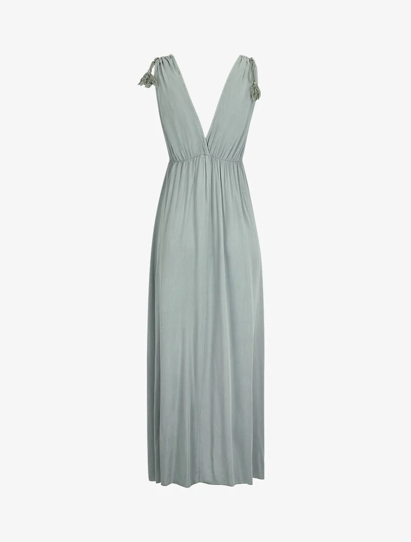 Trägerkleid mit Quasten - Kaki