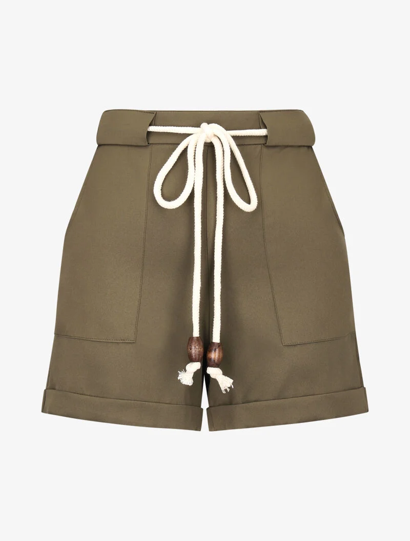 Shorts mit großen aufgesetzten Taschen - Kaki
