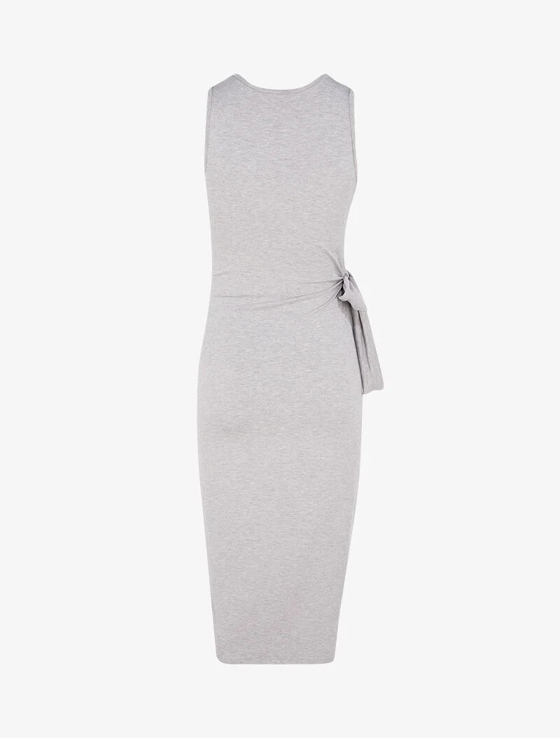 Kleid mit Bindeeinsätzen - Hellgrau