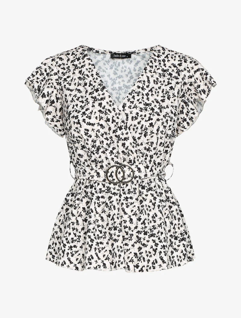 Top mit Printmuster - beige