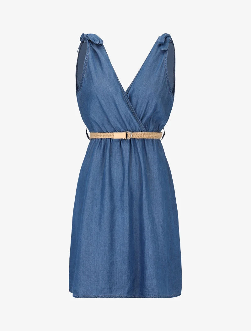 Wickelkleid aus Jeansstoff - Denimblau