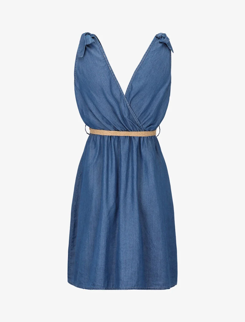 Wickelkleid aus Jeansstoff - Denimblau