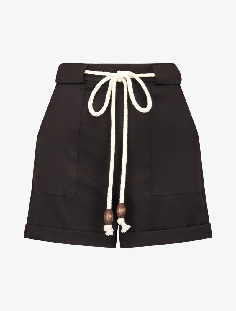Shorts mit großen aufgesetzten Taschen - schwarz