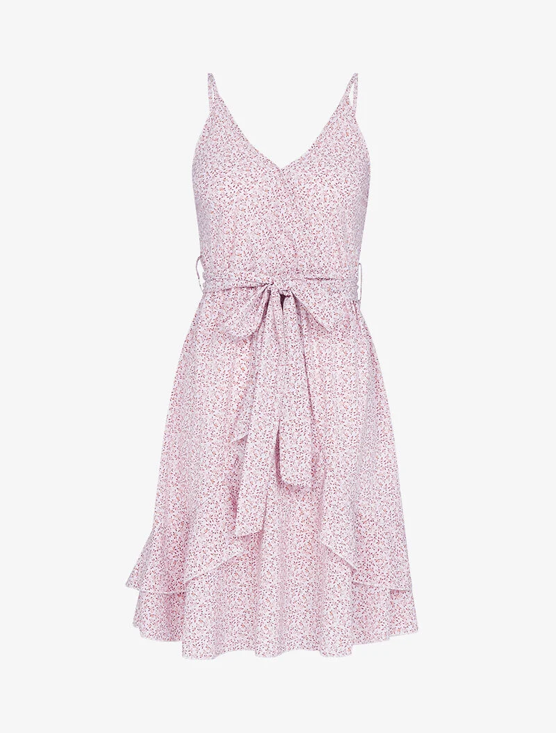 Kleid mit Wickeleffekt und Rüschen - Rose