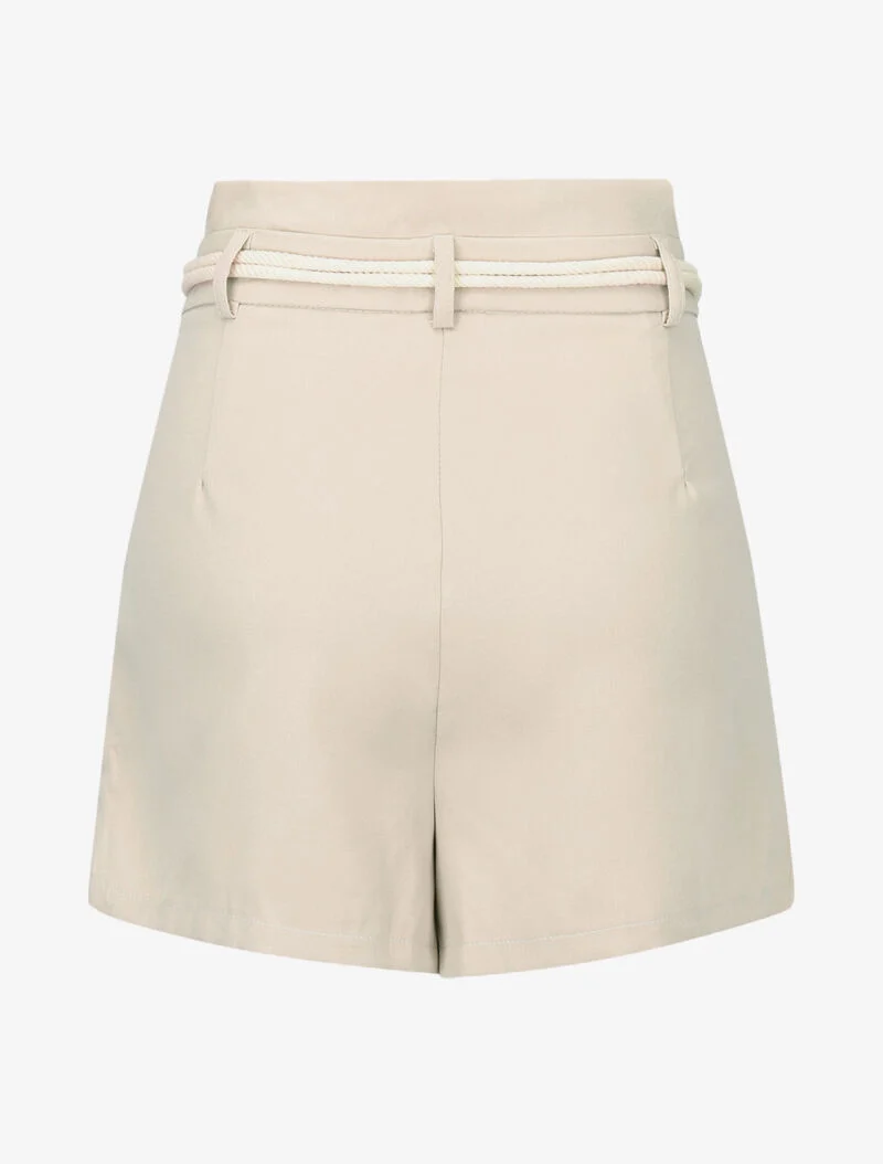 Basic High-Waist Paperbag-Shorts - beige