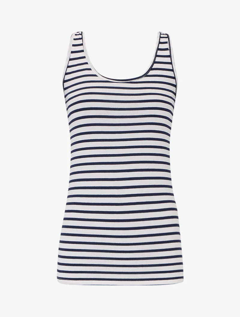 Set aus Matrosen-Tanktop und Crop-Top - weiß