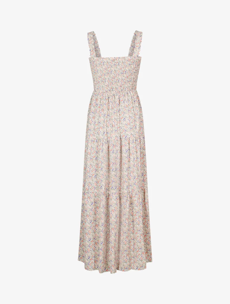 Langes Kleid mit kleinen Blumen - Rose