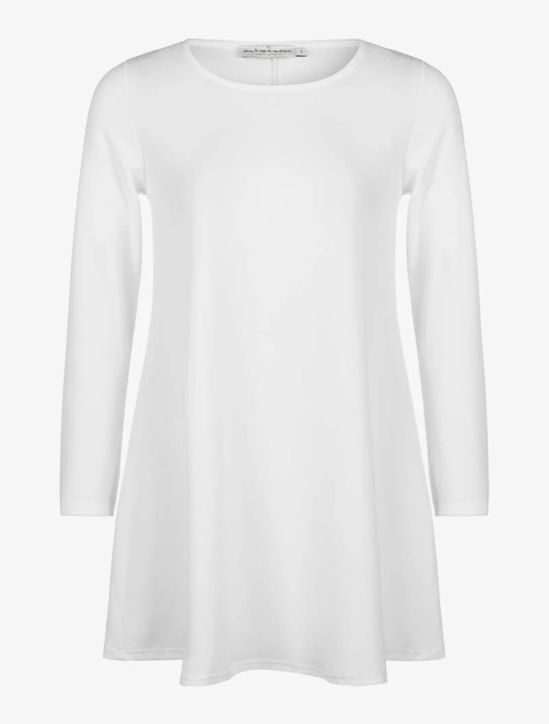 Weites trapezförmiges Kleid - weiß