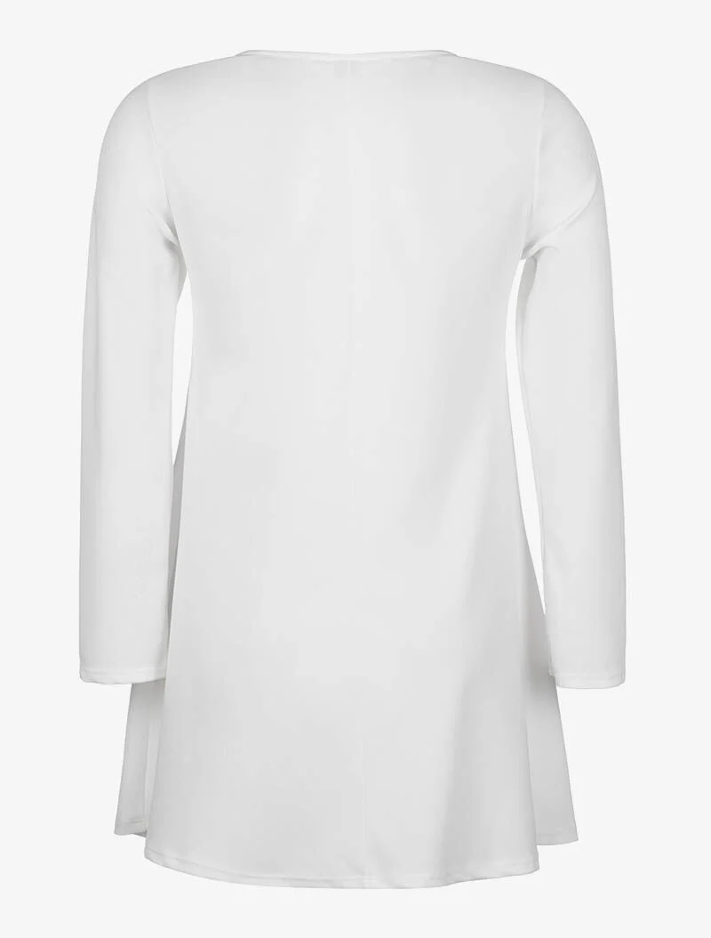 Weites trapezförmiges Kleid - weiß