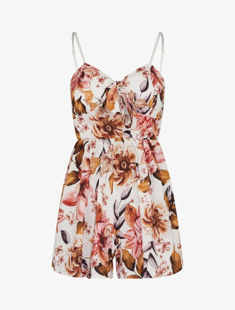 Blumenmuster Jumpsuit - weiß