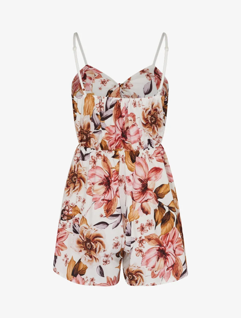 Blumenmuster Jumpsuit - weiß