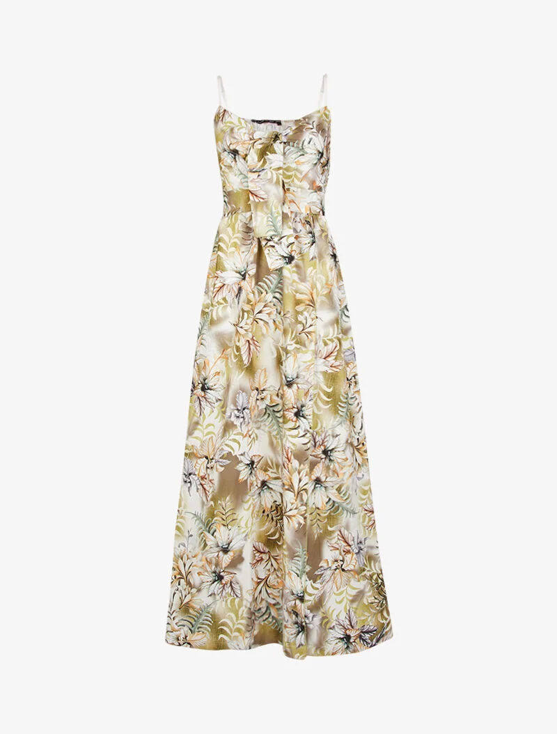 Wickelkleid mit tropischem Druck - Grün