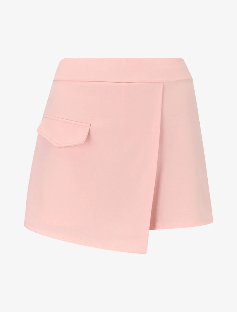 Mini-Shorts mit Trompe-l'œil-Effekt - Rose