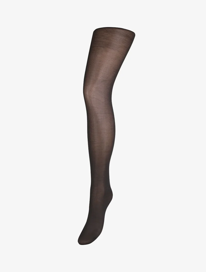 Strumpfhose aus Voile mit Flockdruck auf der Rückseite - Schwarz