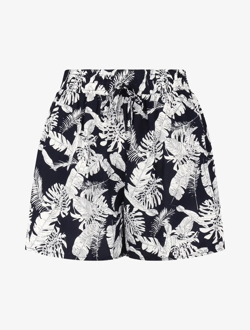Weit geschnittene Shorts mit Prints - Marine