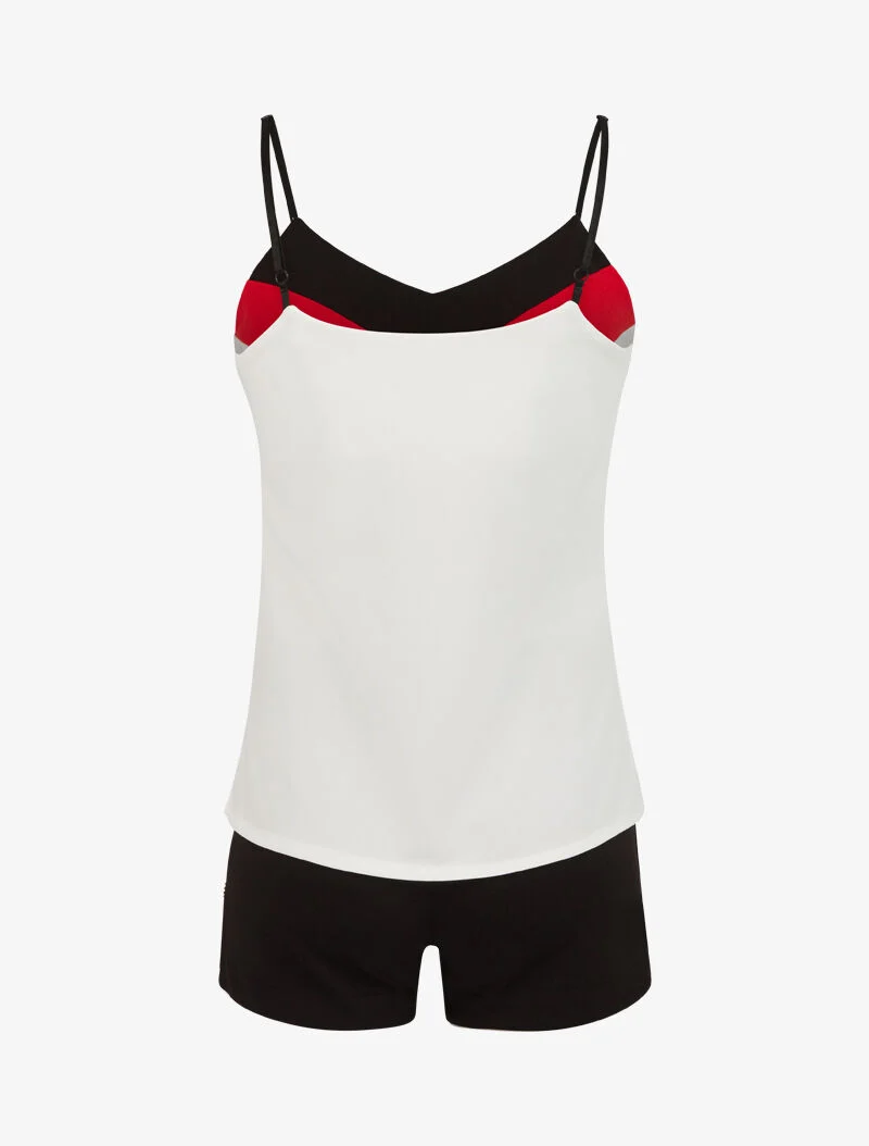 Strassiertes Tanktop und Shorts-Set - schwarz