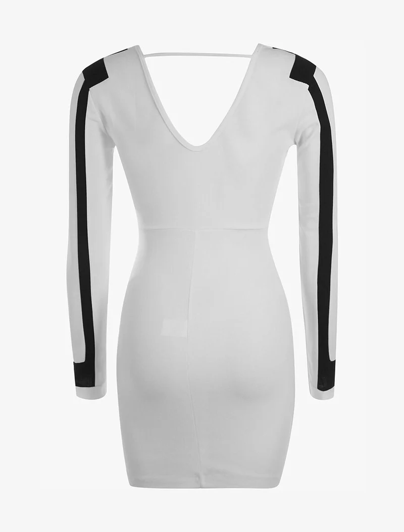 Grafisches Kleid - Weiß/Schwarz - Weiß und Schwarz