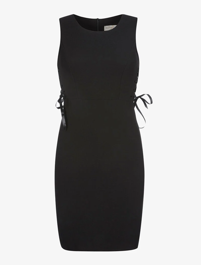 Kleid mit Korsettseiten - schwarz