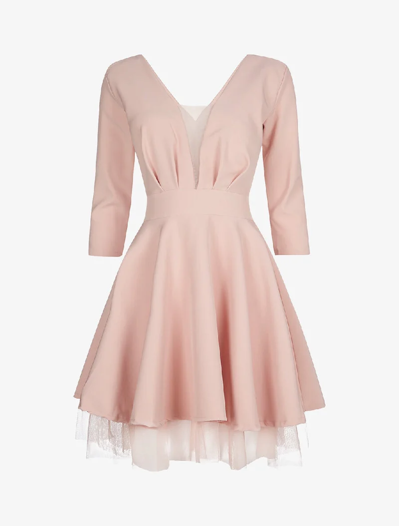 Tüllkleid mit freien Schultern - Rose