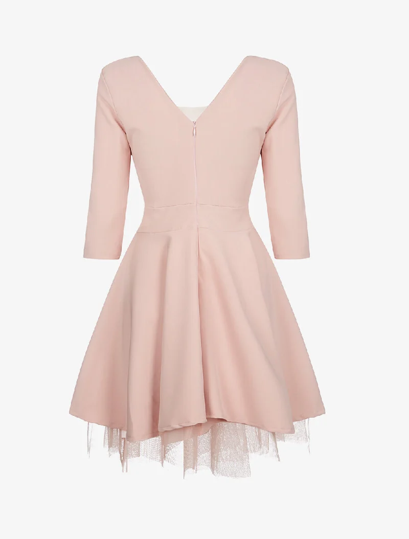 Tüllkleid mit freien Schultern - Rose