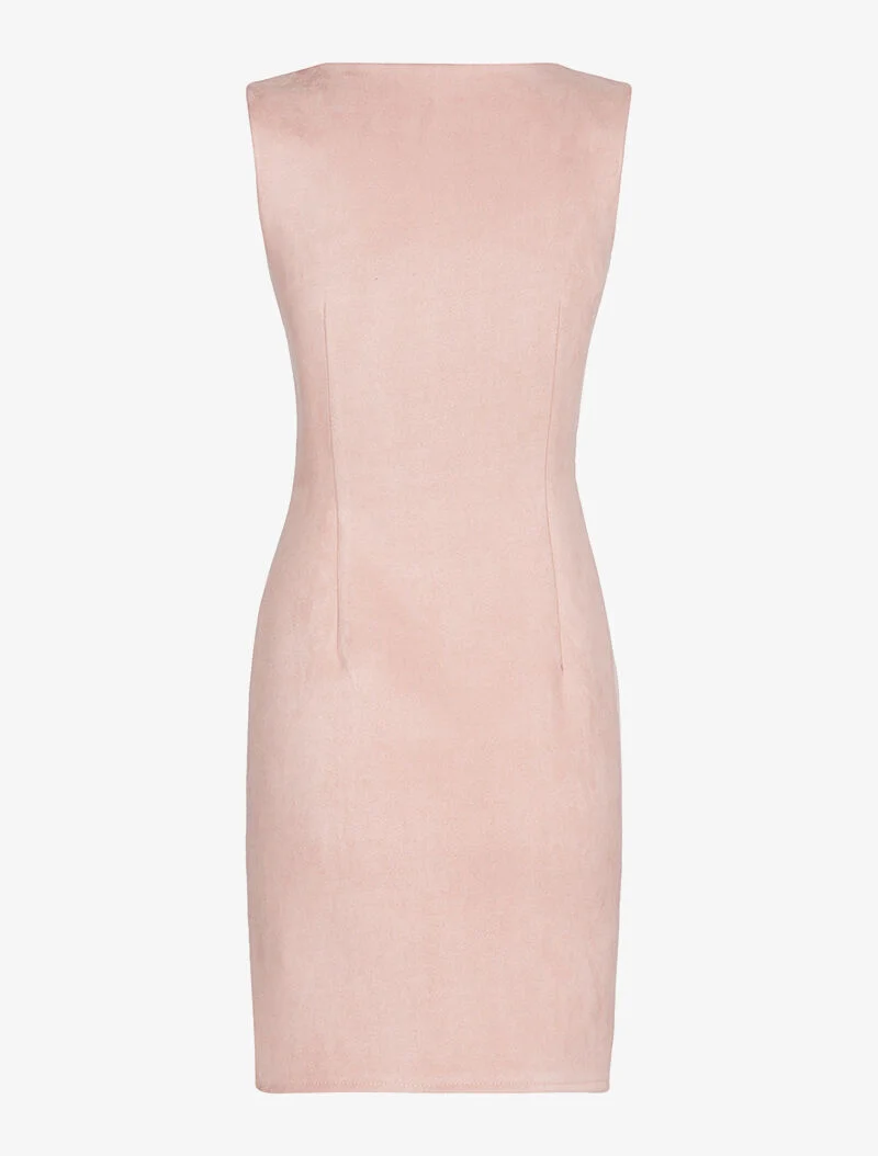 Reißverschlusskleid aus Wildlederimitat - Rose