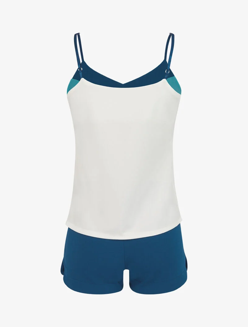 Strassiertes Tanktop und Shorts-Set - Grün