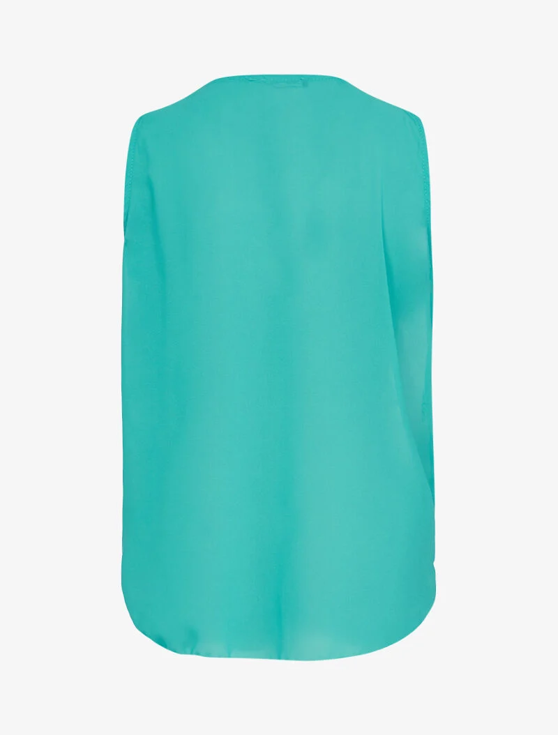 Colorblock-Top aus Voile - Türkis
