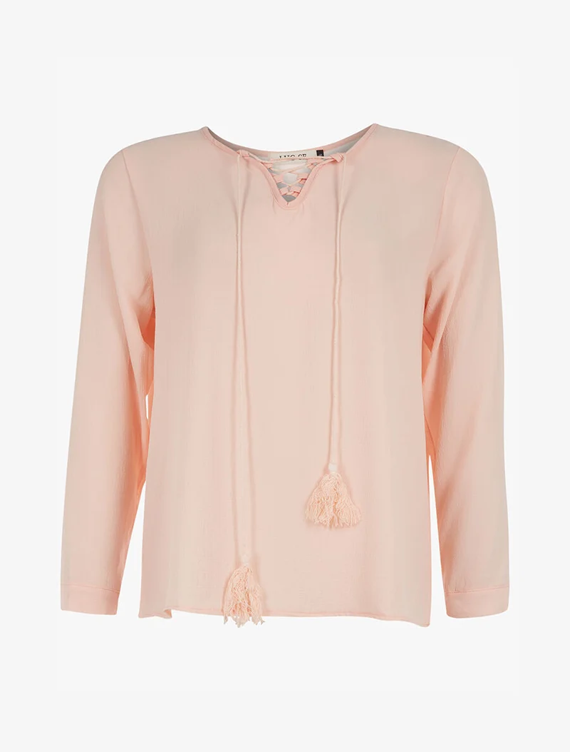Feine Chiffonbluse - Rose