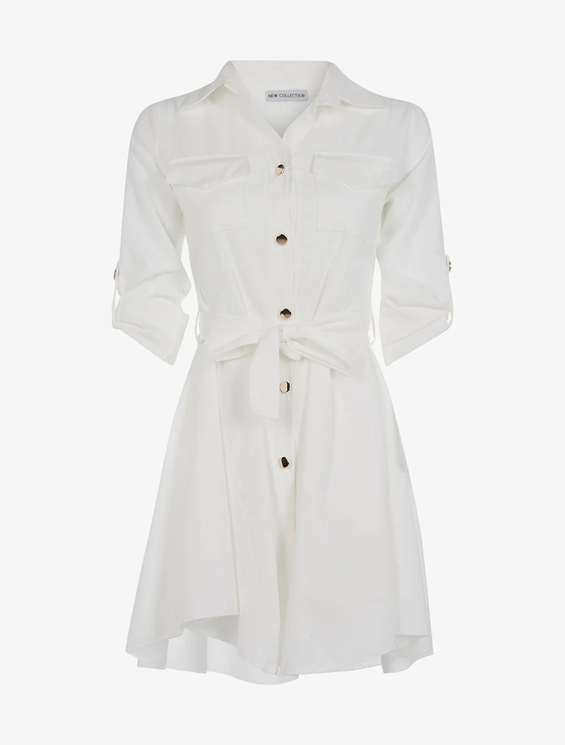 Saharienne Hemdkleid - weiß