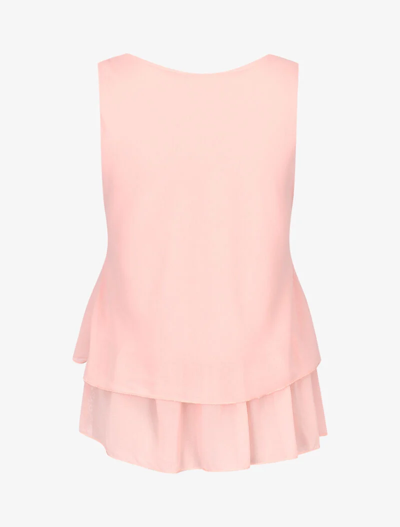Oberteil aus Voile mit Spitzenfutter - Rose