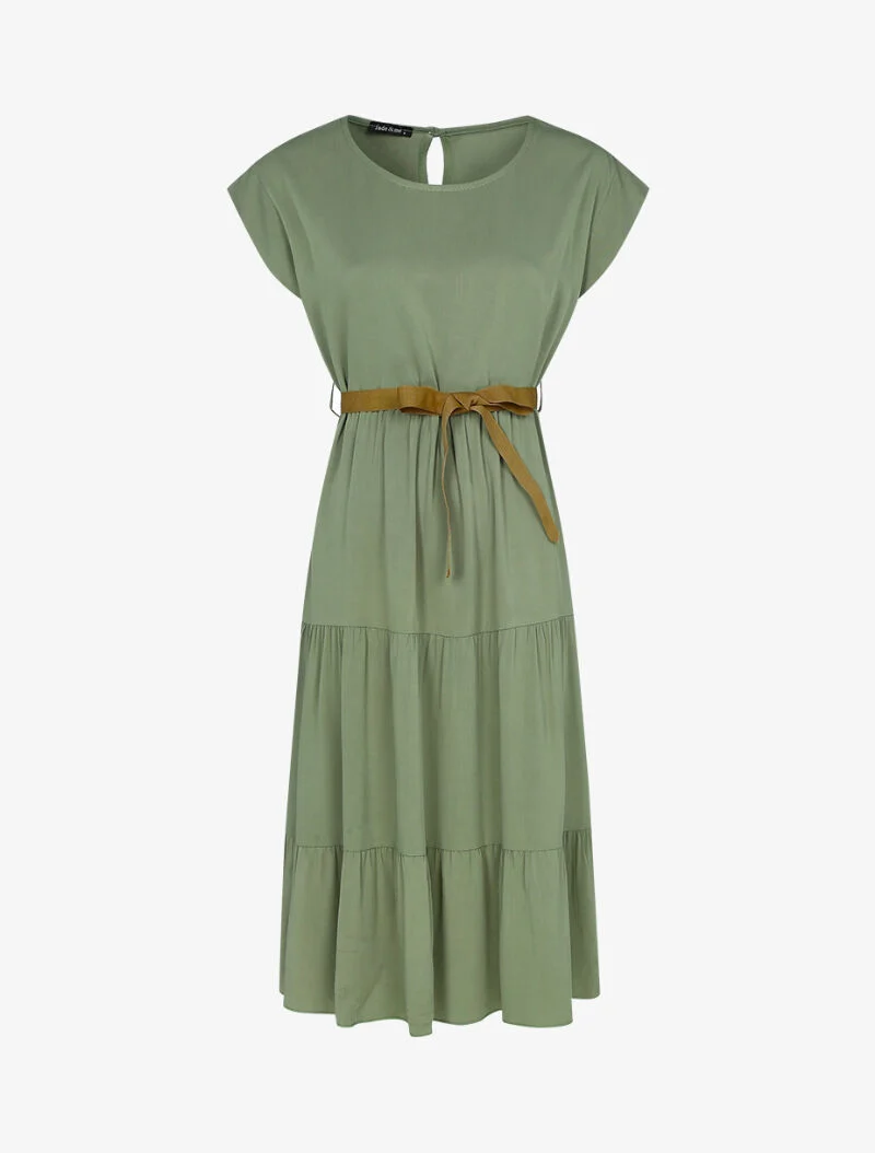 Grundlegendes A-Linien-Kleid - Kaki