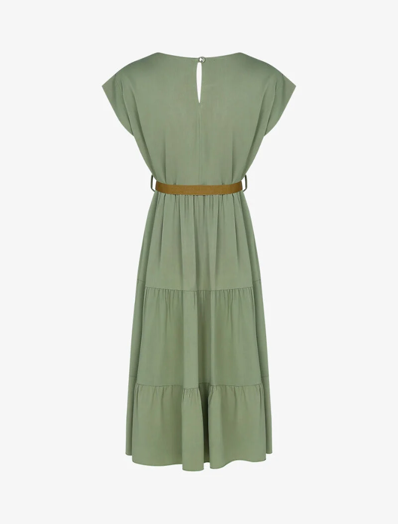 Grundlegendes A-Linien-Kleid - Kaki