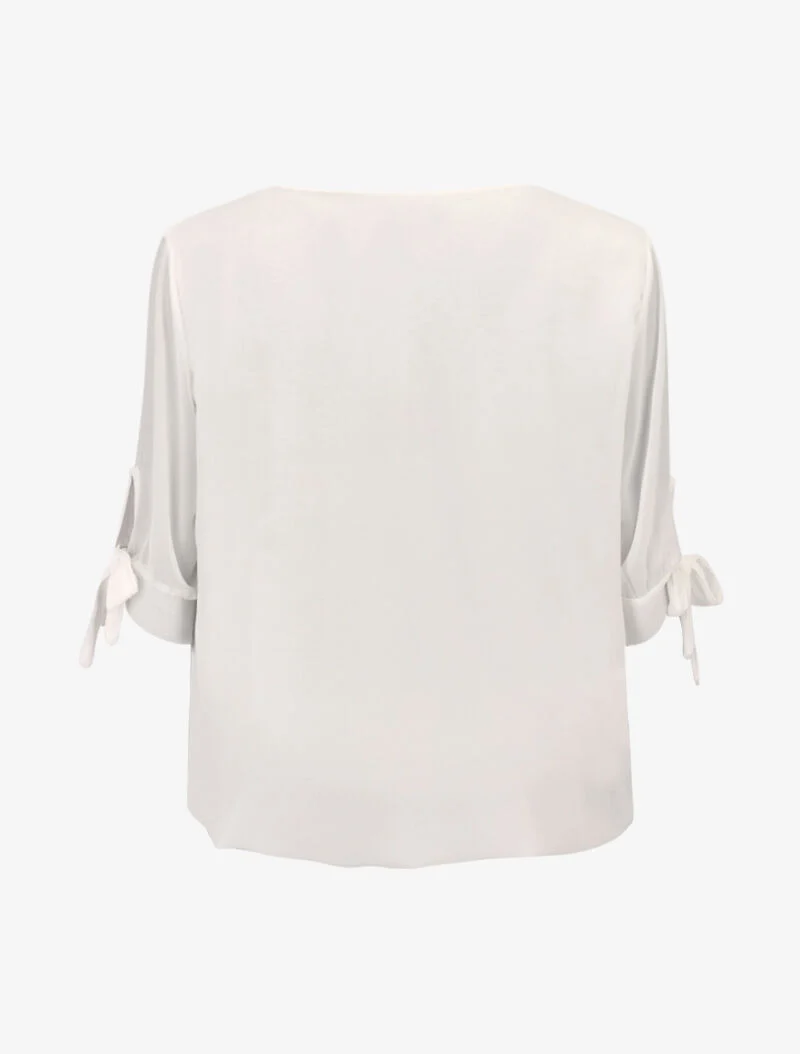 Oberteil aus Voile mit Kettendetail - Ecru