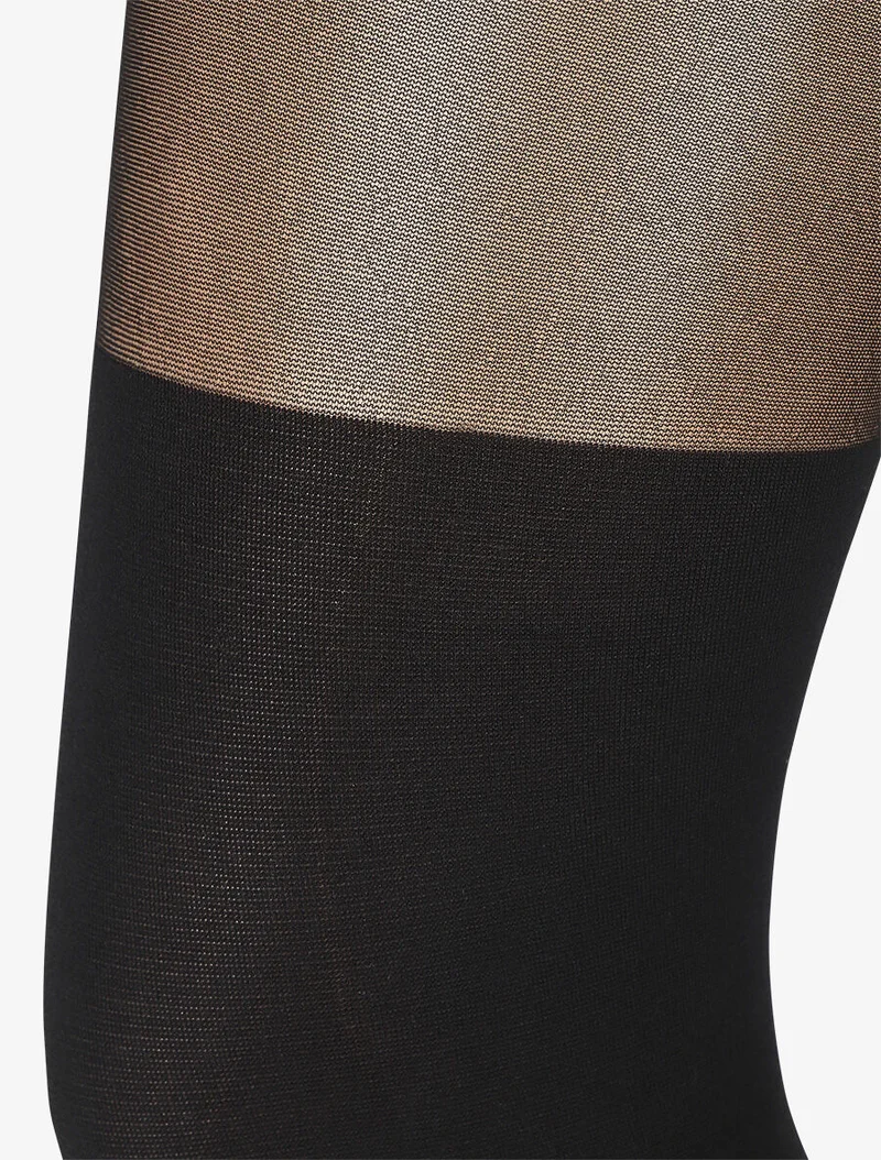 Stilisierte Voile-Strumpfhosen - Schwarz