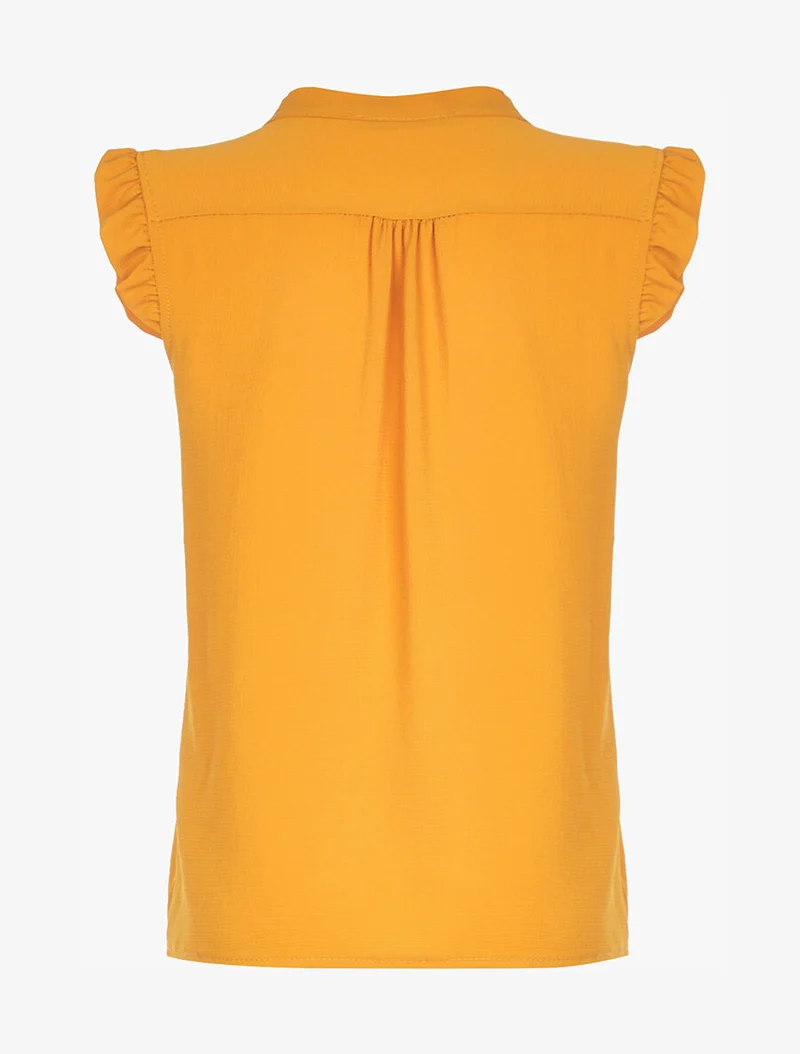 Chiffonbluse mit Bindekragen - Senf