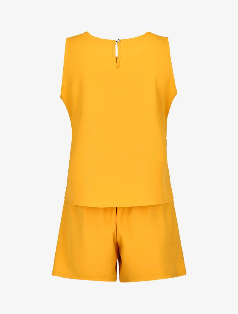 Tanktop- und fließendes Shorts-Set - gelb