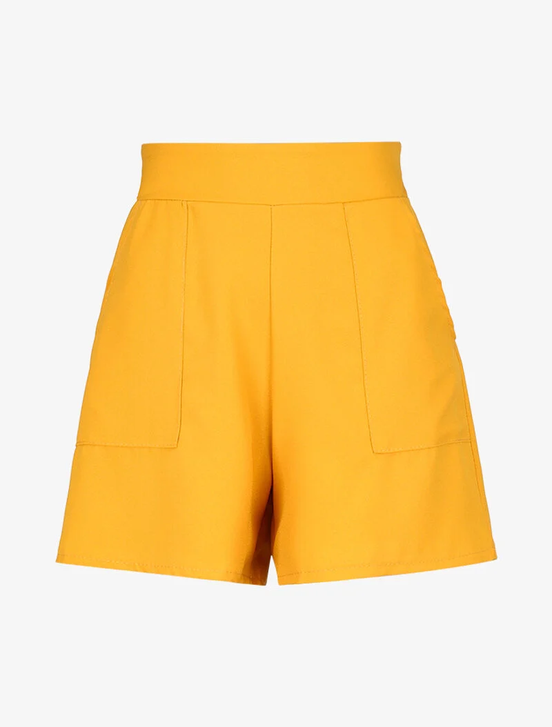 Tanktop- und fließendes Shorts-Set - gelb