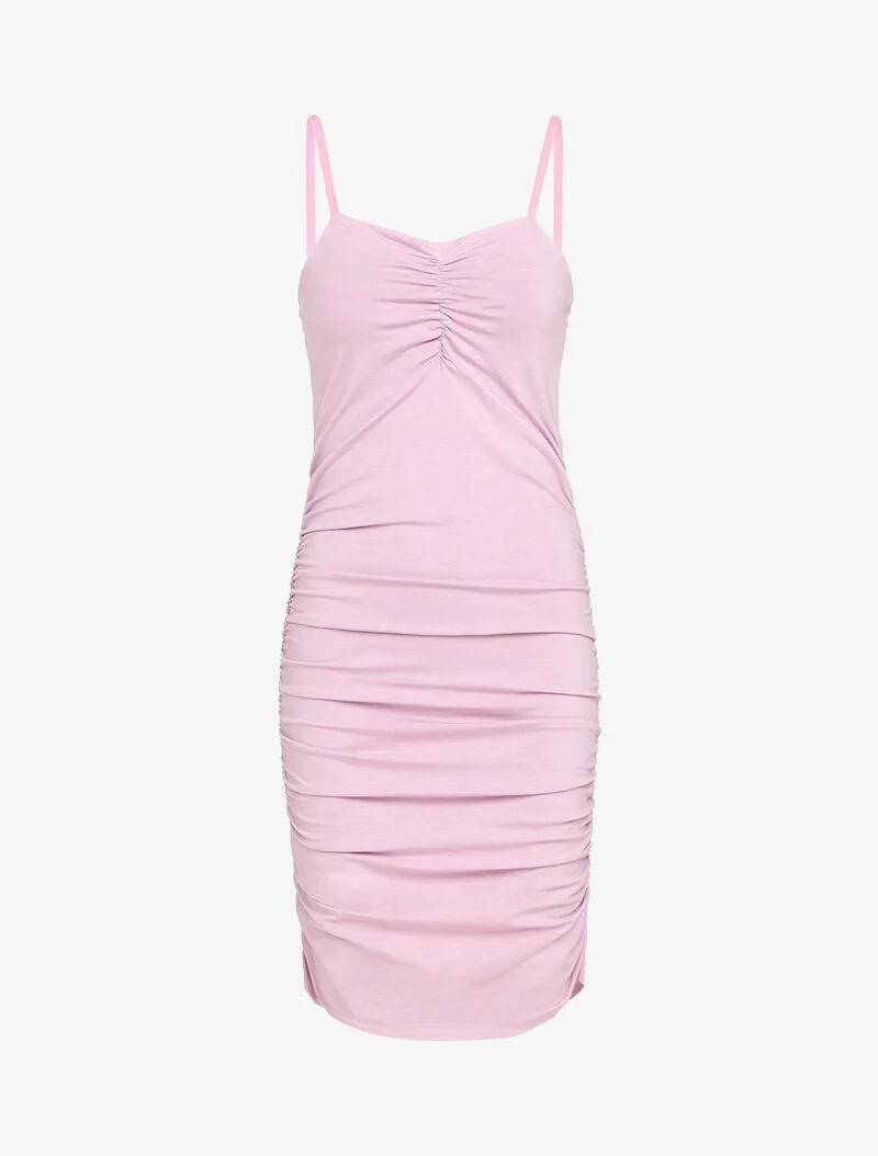 Gerafftes figurbetontes Kleid - Rose