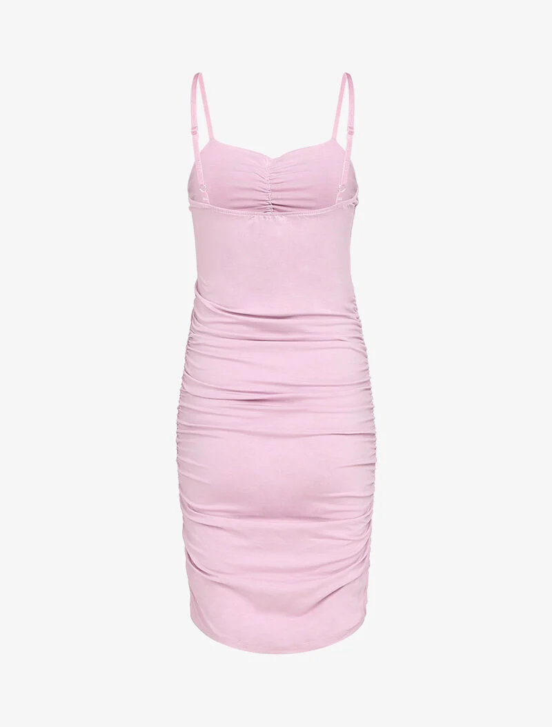 Gerafftes figurbetontes Kleid - Rose
